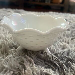 Vintage Hobnail Milk Glass Bowl